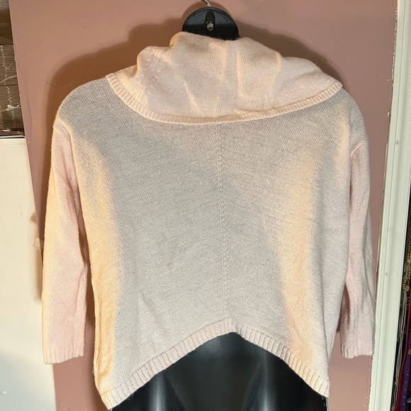 Express oversized Light Pink/peach boho wool blend Cowl Neck Sweater. XS - Picture 3 of 7